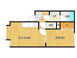 アイビスみわ 1DKの間取図画像