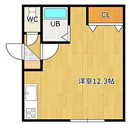 リバティとん田 ワンルームの間取図画像