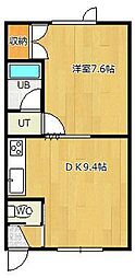 メゾンド昭 1DKの間取図画像