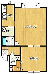 グリーン・パル1 1LDKの間取図画像