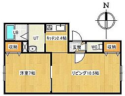 メゾンドシャルマン2 1LDKの間取図画像