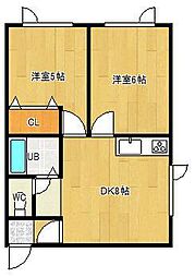 シャルロット 2DKの間取図画像