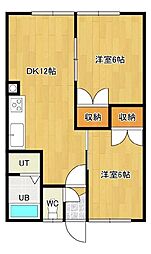コーポアルザス 2DKの間取図画像