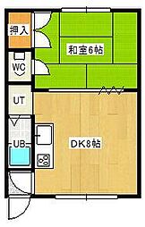 コーポ小野2 1DKの間取図画像