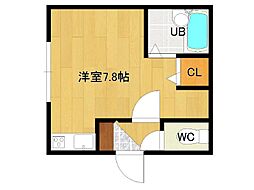 リバティとん田 ワンルームの間取図画像