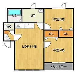 チェリオ 2LDKの間取図画像