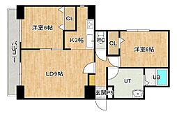 リングロードとん田 2LDKの間取図画像