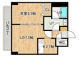 アイランドパレス2 1LDKの間取図画像