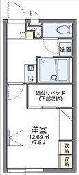 レオパレスシャンテＡ 1階1Kの間取り