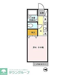 レスポワールＳ 1階1Kの間取り