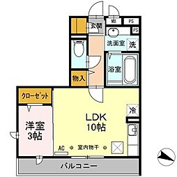 REGALO 1階1LDKの間取り