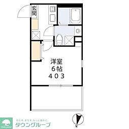 isD下高井戸 4階1Kの間取り