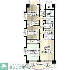 クレール仙川 3LDKの間取図画像