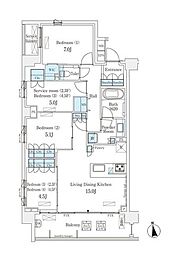ライトテラス世田谷砧 4LDKの間取図画像