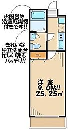 オリーブコート 1Kの間取図画像