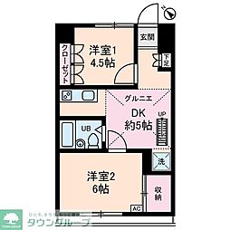 メゾンイーストワイド 2DKの間取図画像