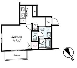 VIDA高井戸 1Kの間取図画像
