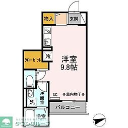マーリエ調布 ワンルームの間取図画像