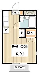リヴェール高井戸 1Kの間取図画像