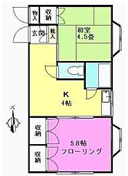 ホワイトテラス 2Kの間取図画像