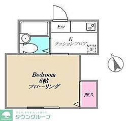 サンライズマンション 1Kの間取図画像