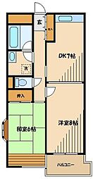アイビーコート 2DKの間取図画像