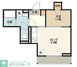 プレステージコート三鷹 1LDKの間取図画像