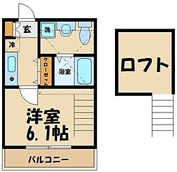 NSGATEつつじヶ丘 1Kの間取図画像
