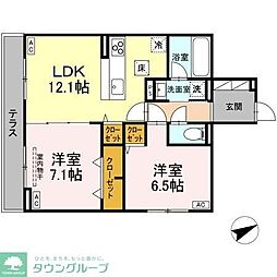 クラシアス 2LDKの間取図画像