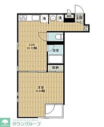 エスタシオン調布 1LDKの間取図画像