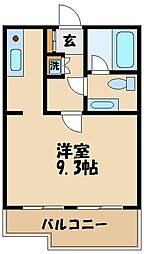 ラ・ベラ・ヴィータ 1Kの間取図画像