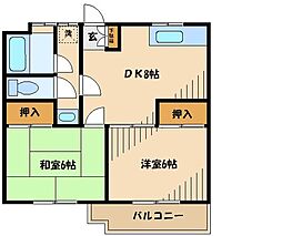 エクセル仙川 2DKの間取図画像