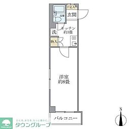 リシェス明大前 1Kの間取図画像