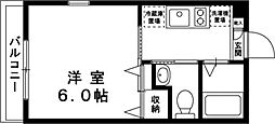 ルーブル壱番館 1Kの間取図画像