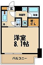 ZOOM調布 1Kの間取図画像