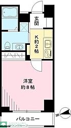 クラヴィーア仙川 1Kの間取図画像