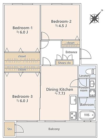 間取り 立川羽衣町住宅2号棟 3階/302