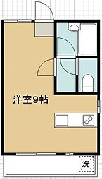 ピュアハウス平田 ワンルームの間取図画像