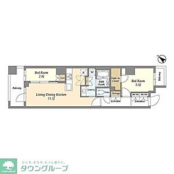 グランカーサ瑞江 2階2LDKの間取り