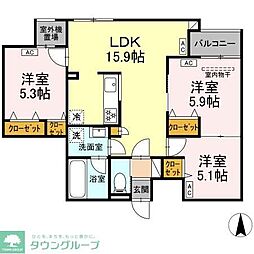 MOCRAFT中葛西 3LDKの間取図画像