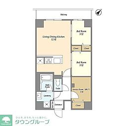 グランカーサ西葛西 1階2SLDKの間取り
