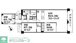 テラス本八幡 3LDKの間取図画像
