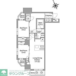 コンフォリア中葛西 2LDKの間取図画像