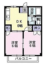 ペアガーデン 2DKの間取図画像