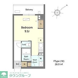 Alivis浦安 ワンルームの間取図画像