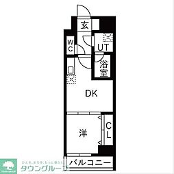 OAKLANCE 森下II(旧TRADIS森下II) 1DKの間取図画像