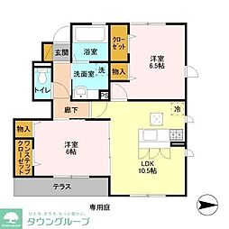 エルベドゥカバロ 2LDKの間取図画像