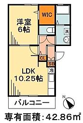 ソレーユ 1LDKの間取図画像