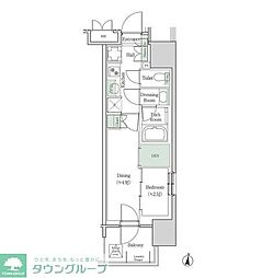 ブルックサイドレジデンス木場 2Kの間取図画像