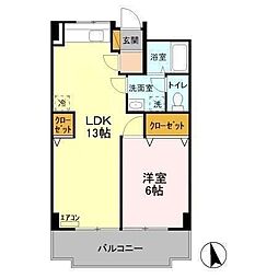 メゾンラフォーレ 1LDKの間取図画像